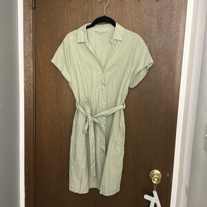 Sage green a line picnic dress